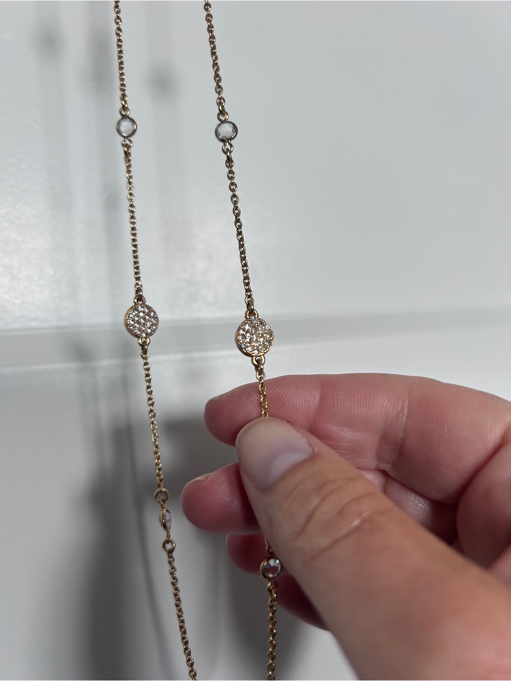 Kate Spade Cluster Gold Crystal Station and Pave 16” Necklace - Picture 4 of 10